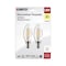 Satco 4-Watt B11 LED - Clear - Candelabra Base - 3000K - 350 Lumens - 120 Volts, 2PK S21820 - alternate 2